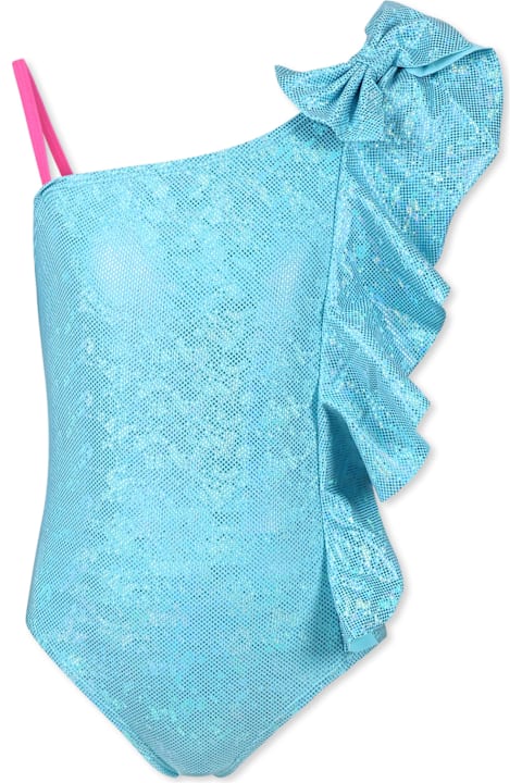 أدوات منزلية Billieblush Light Blue Swimsuit For Girl With Bow