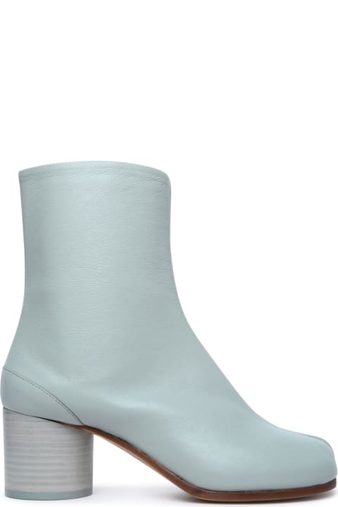 Boots for Women Maison Margiela 'tabi' Green Anise Leather Ankle Boots