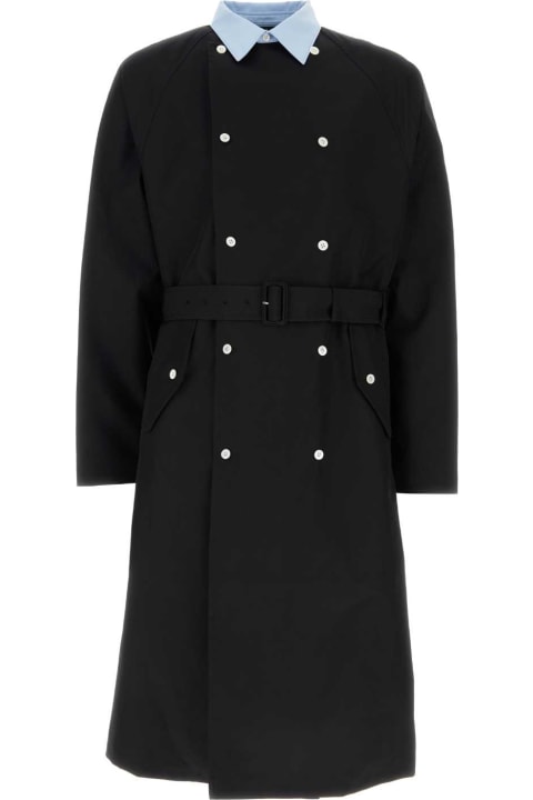 Prada Coats & Jackets for Men Prada Black Cotton Trench Coat