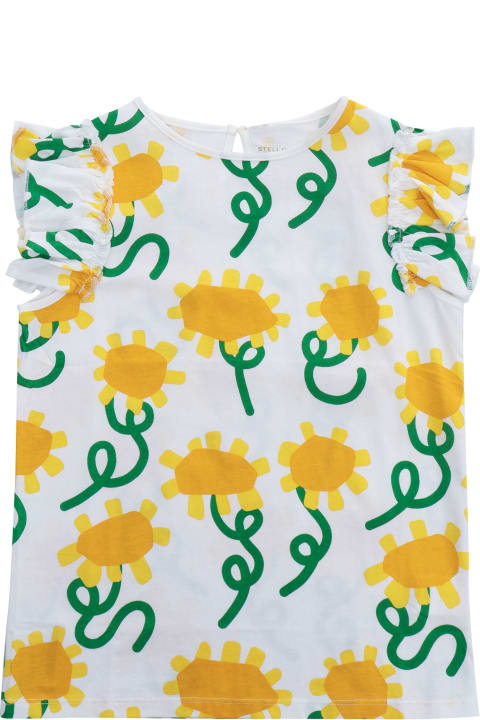 Fashion for Girls Stella McCartney Kids White T-shirt With Sunflower