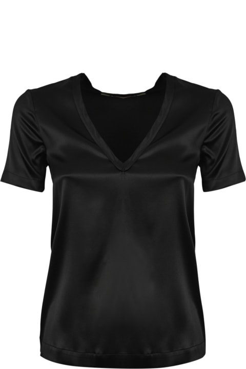 V-neck Silk T-shirt
