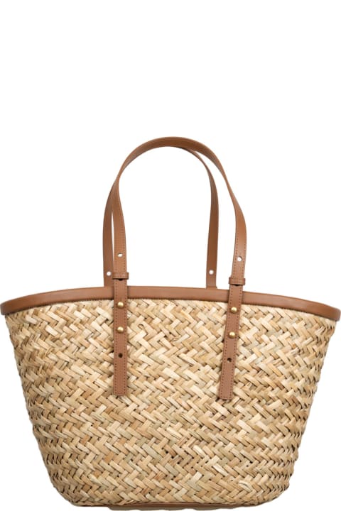 Bags for Women Pinko Love Summer Shopper In Raffia