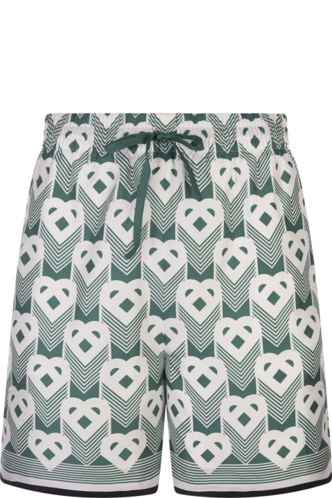 Casablanca Pants for Men Casablanca Heart Monogram Silk Shorts