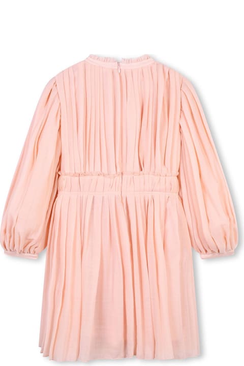 Chloé Jumpsuits for Girls Chloé Washed Pink Pleated Wool Dress