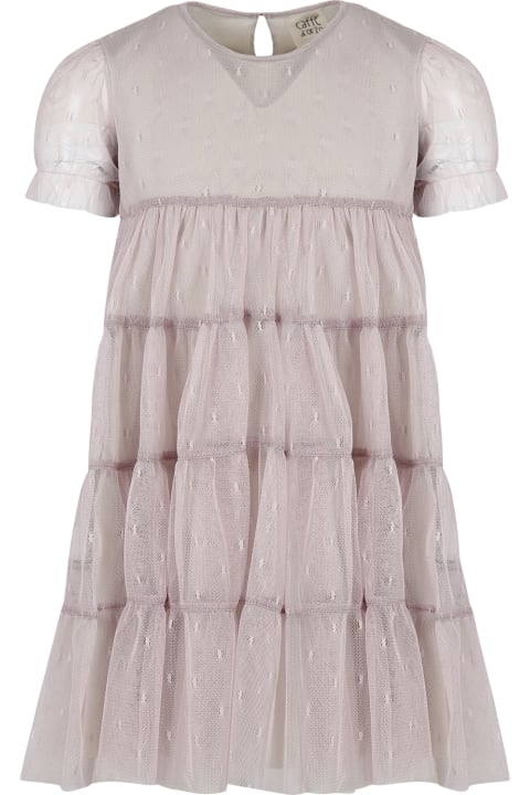 Caffe' d'Orzo Dresses for Girls Caffe' d'Orzo Pink Dress For Girl With Embroidery