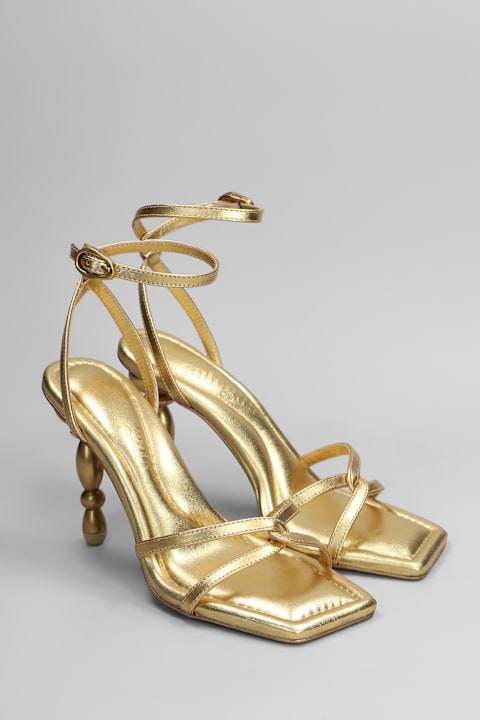 Cult Gaia Women Cult Gaia Maddie Sandals In Gold Leather