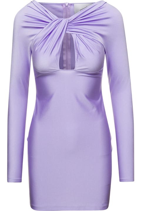 Coperni for Women Coperni Mini Lavender Dress With Twisted Cut-out Detail In Stretch Polyamide Woman Dress