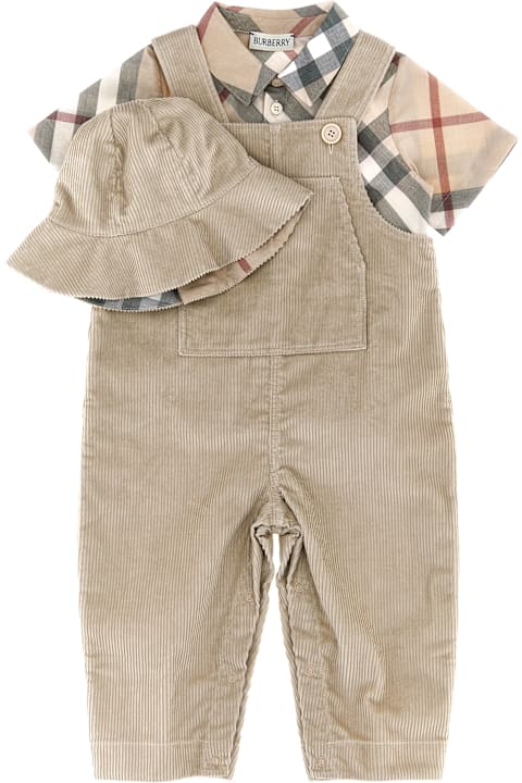 Burberry أطقم وبودي سوت لـ رُضع أولاد Burberry Three-piece Baby Set