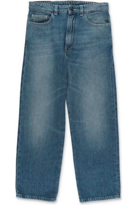 Bottoms for Boys Palm Angels Palm Angels Jeans Blu In Denim Di Cotone Bambino