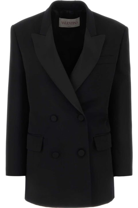 Valentino Garavani Coats & Jackets for Women Valentino Garavani Black Grisaille Oversize Blazer