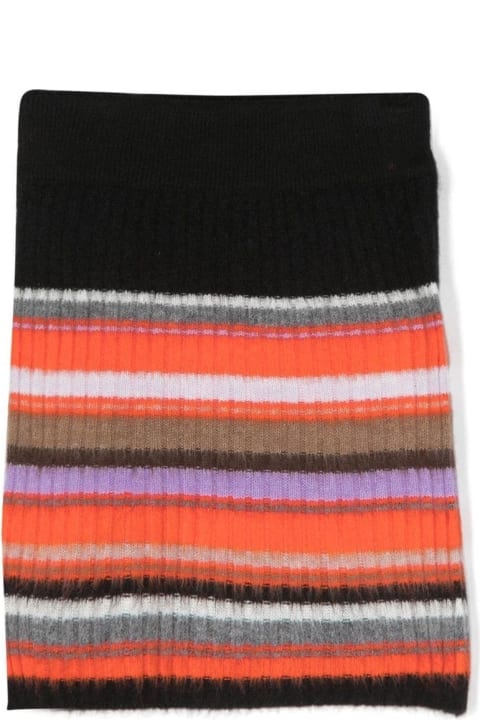 Kids Multicoloured Ribbed Skirt With Logo