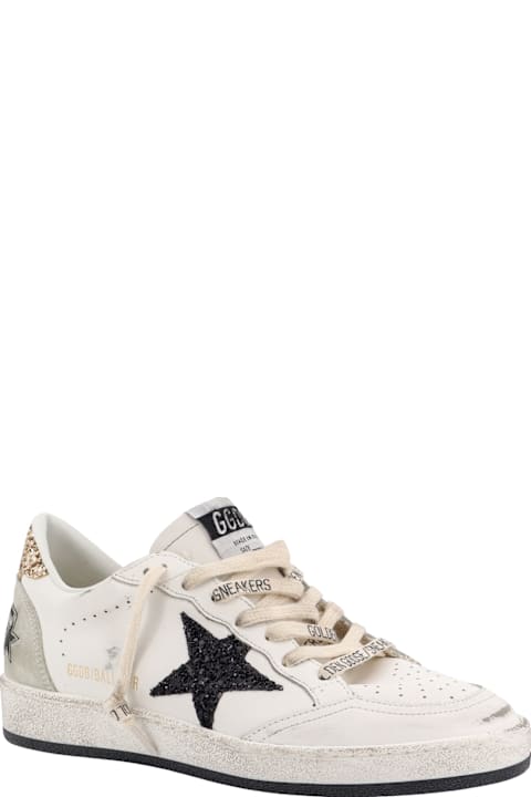 Golden Goose for Women Golden Goose Ball Star Leather Sneakers With Glitter Detail