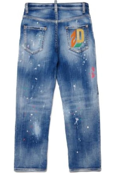 Dsquared2 for Kids Dsquared2 Jeans Dritti Con Ricamo
