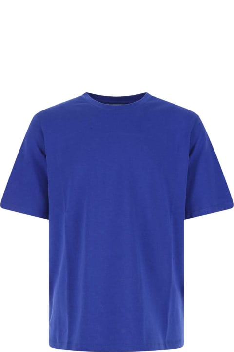 Just Don Men Just Don Electric Blue Cotton Oversize T-shirt