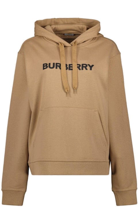 Burberry Women Burberry Logo Detailed Drawstring Hoodie