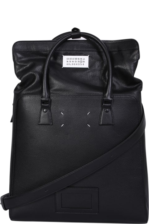 Maison Margiela Backpacks for Men Maison Margiela Black Leather 5a Backpack
