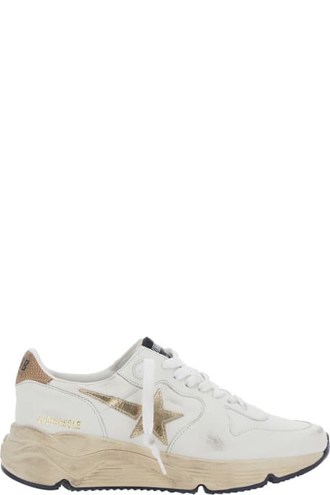 インテリア Golden Goose 'running Sole' White Sneaker With Side Star Detail In Mixed Leather Woman