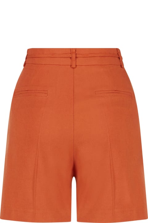 Bermuda Shorts In Pumpkin Linen Blend