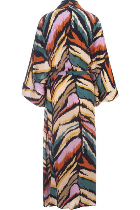 Clothing for Women Anjuna Viola Kimono Dress With Orange Tiger Print