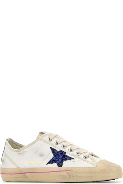 Golden Goose White Leather V-star Sneakers