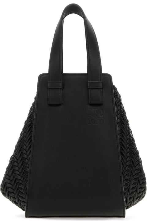 Totes for Women Loewe Black Leather Hammock Bucket Bag