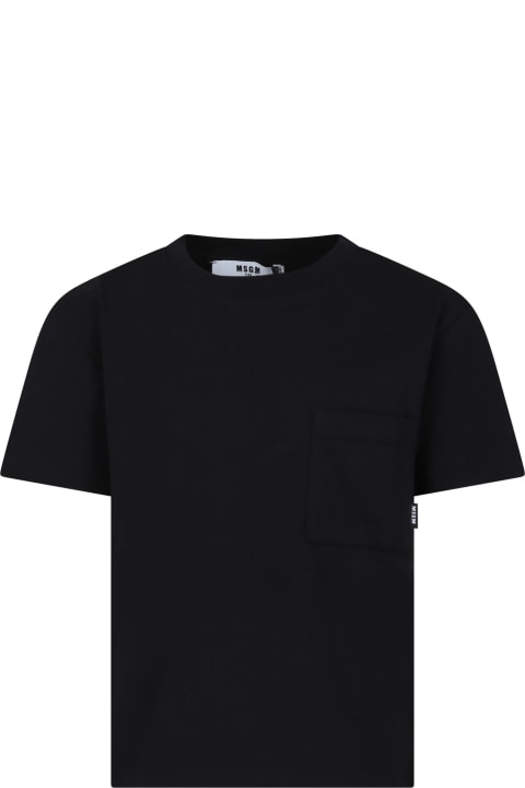 MSGM T-Shirts & Polo Shirts for Women MSGM Black T-shirt For Boy With Logo