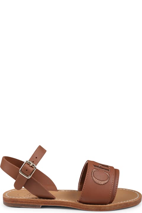 Fashion for Kids Chloé Brown Sandals For Girl With Logo
