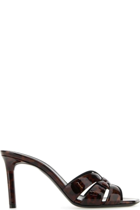 Shoes for Women Saint Laurent Printed Leather Tribute 85 Mules