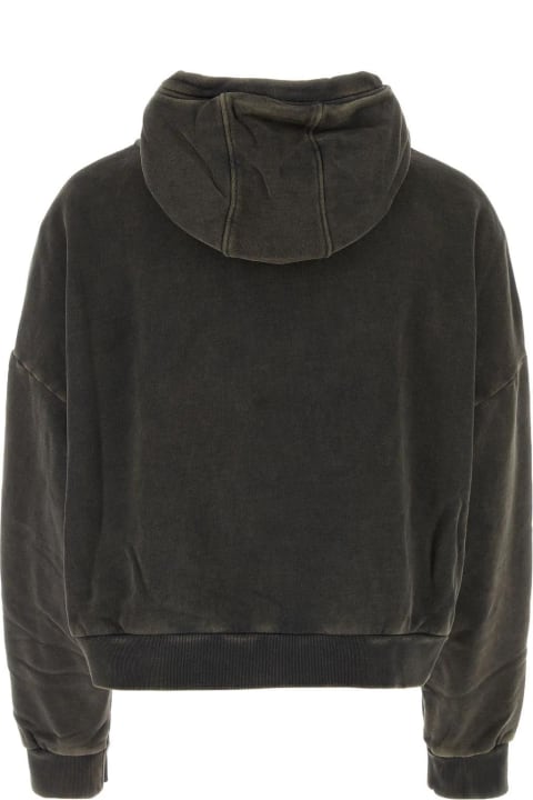 Coats & Jackets for Men Entire Studios Charcoal Cotton Oversize Sweatshirt
