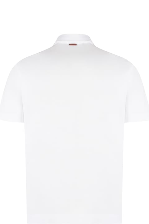 Zegna Topwear for Men Zegna Short Sleeve Cotton Pique Polo Shirt
