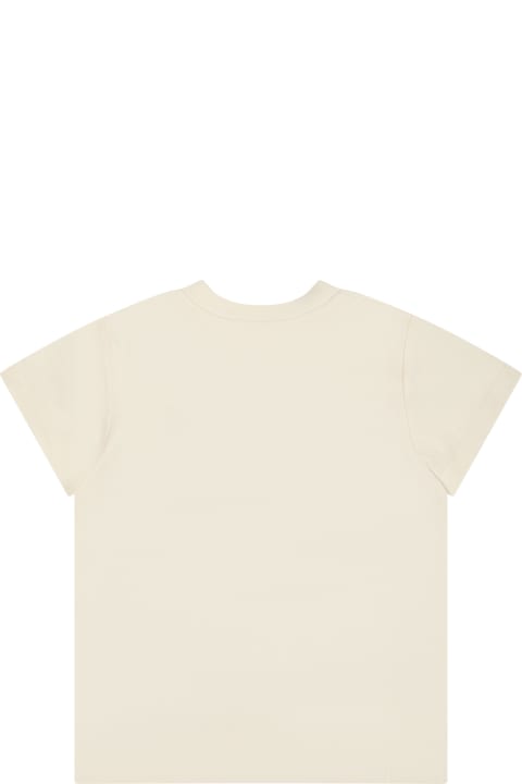 Gucci T-Shirts & Polo Shirts for Baby Boys Gucci Ivory Baby T-shirt With Mushrooms And Peter Rabbit