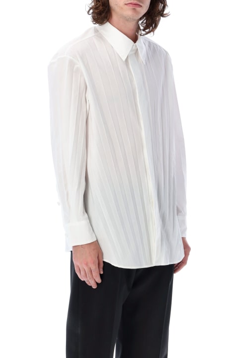 Valentino Garavani for Men Valentino Garavani Pleated Cotton-blend Shirt