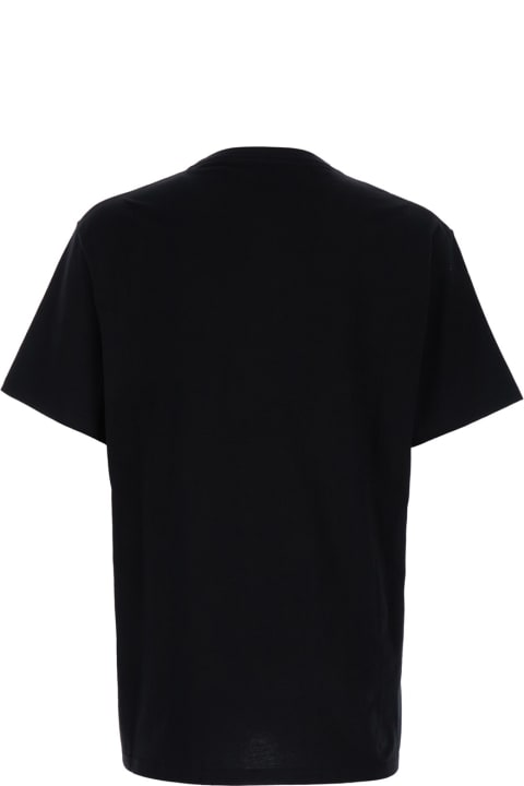 Topwear for Men Alexander McQueen Black T-shirt With Graffiti Logo Print In Cotton Man