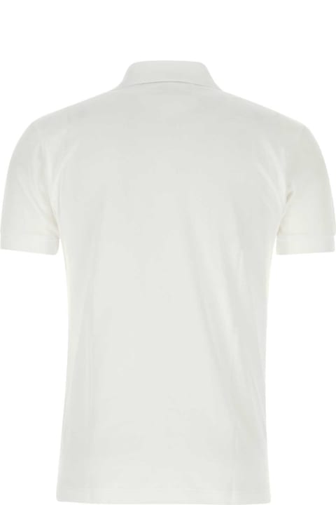 Comme des Garçons Play Topwear for Men Comme des Garçons Play White Piquet Polo Shirt