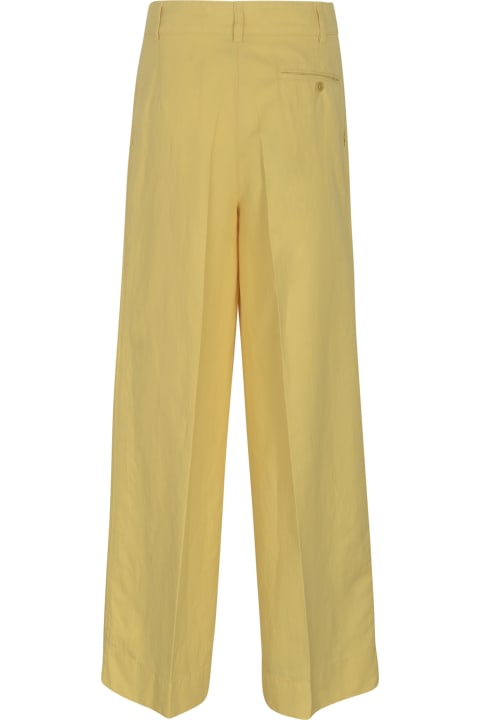 Aspesi for Women Aspesi Ginger Linen And Cotton Palazzo Trousers