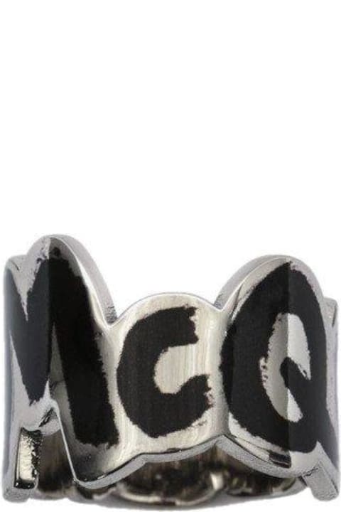 Alexander McQueen Jewelry for Men Alexander McQueen Logo Engraved Cut Out Ring