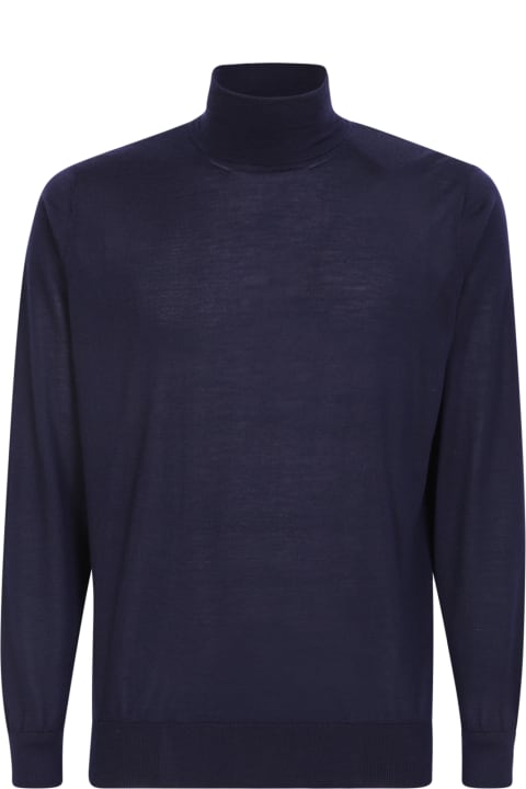 Blue Silk And Cashmere Sweater