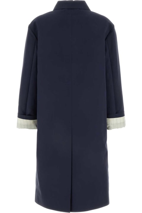 Miu Miu Coats & Jackets for Women Miu Miu Midnight Blue Cotton Trench Coat