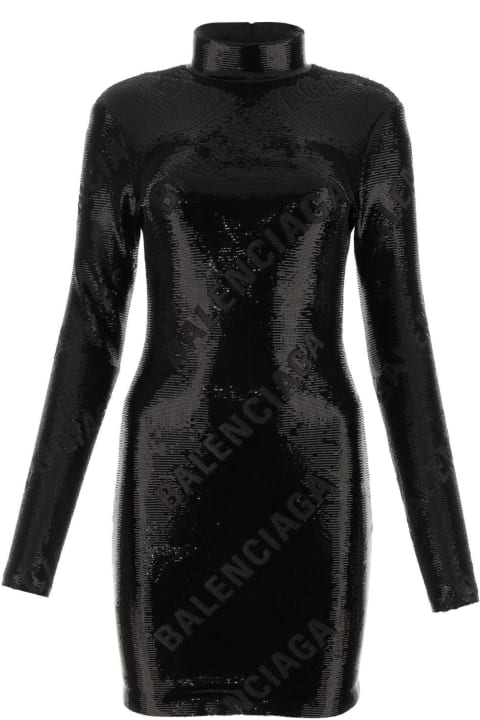 ウィメンズ新着アイテム Balenciaga Black Sequins Mini Dress