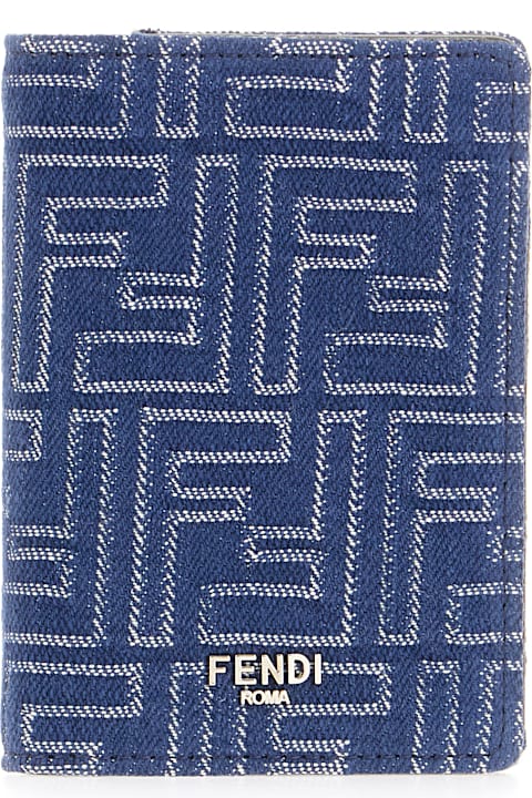 Wallets Sale for Men Fendi Embroidered Fabric Wallet