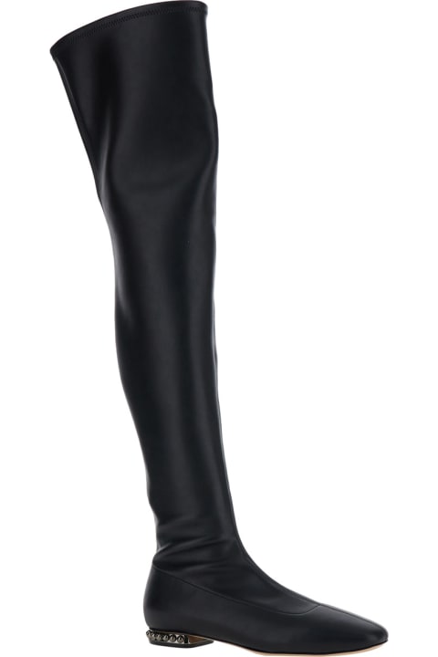 Casadei Boots for Women Casadei 'galaxy' Black Over The Knee Boots In Leather Woman