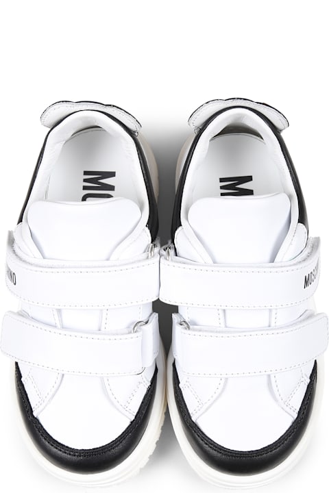 Moschino أحذية لـ أولاد Moschino White Sneakers For Babykids And Kids