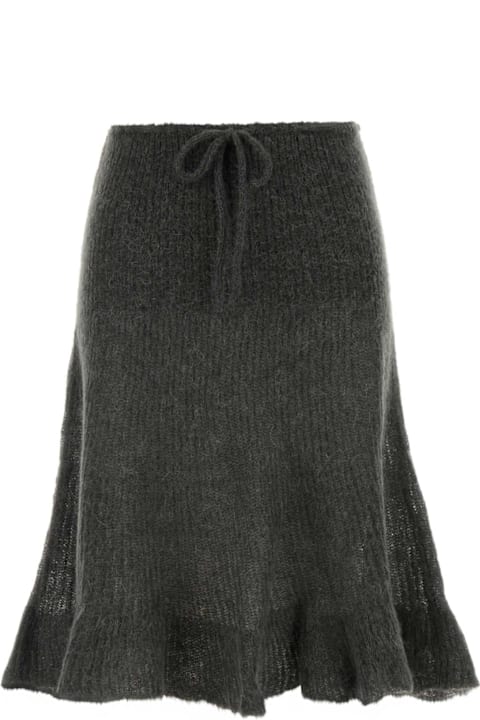 Gimaguas Clothing for Women Gimaguas Dark Grey Knit Fuzzy Skirt