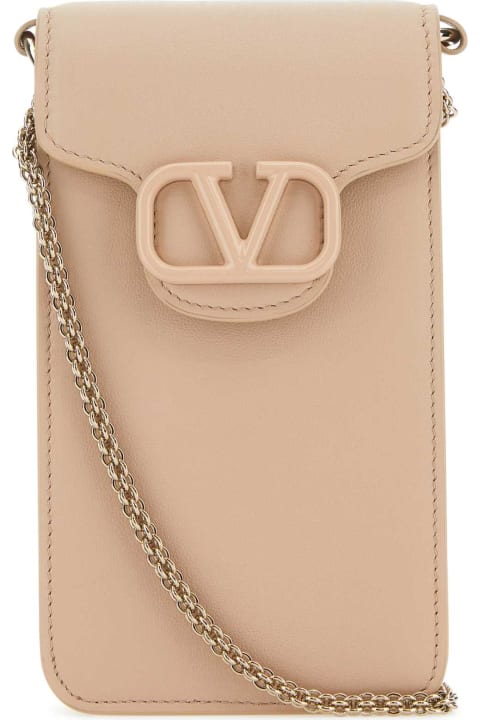Hi-Tech Accessories for Women Valentino Garavani Skin Pink Leather Locã² Phone Case