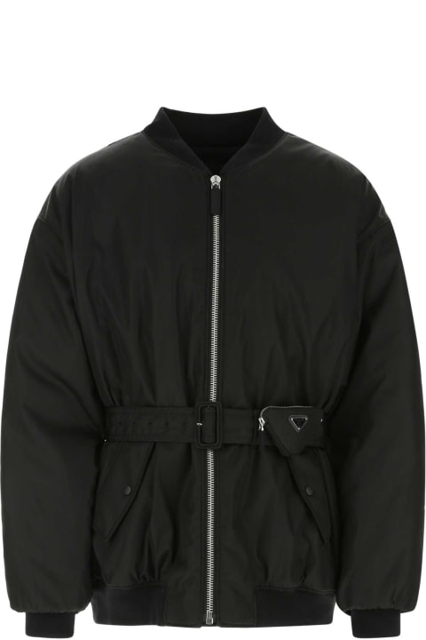 Coats & Jackets for Men Prada Black Re-nylon Padded Jacket