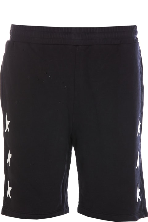 Pants for Men Golden Goose Shorts With Contrasting Monogram Print In Cotton Man