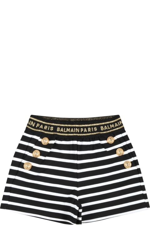 Multicolor Shorts For Baby Girl With Golden Logo