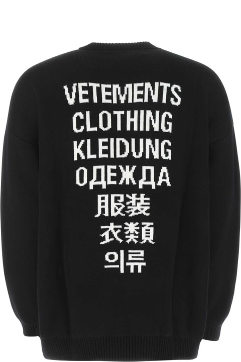 Fashion for Men VETEMENTS Black Wool Oversize Sweater