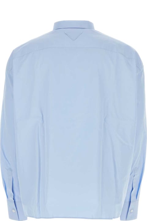 Prada Shirts for Men Prada Light Blue Poplin Shirt