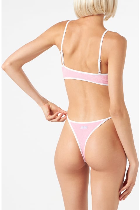 Homeware MC2 Saint Barth Woman Terry Bralette Bikini With Piping | Melissa Satta Special Edition